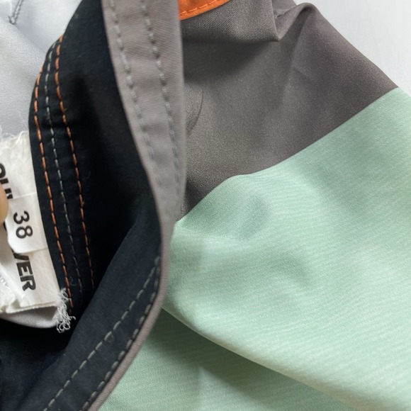 Quicksilver Striped  Gray Orange Boardshorts Swim Trunks Men's Size 38 - Picture 9 of 16